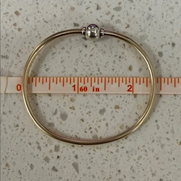 Le Stage 14k gold and sterling silver bracelet bangle - Picture 4 of 5